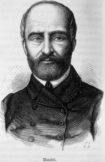 Portrait de Giuseppe Mazzini, patriote et révolutionnaire italien (1805 ou 1808 - 1872) - Unknown artist