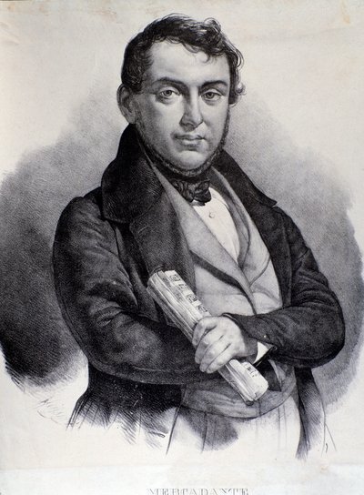 Portrait de Giuseppe Saverio Mercadante (lithographie) - Unknown artist