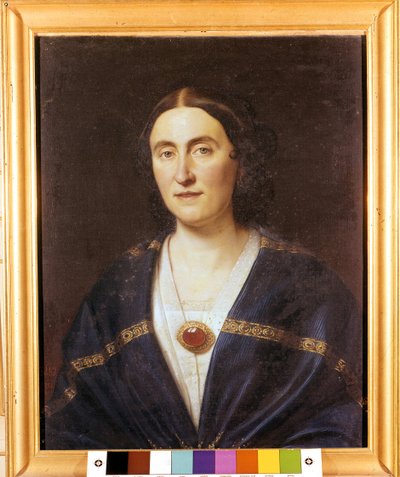 Portrait de Giuseppina Strepponi (1815-1897), soprano et épouse de Giuseppe Verdi. Peinture anonyme. Vers 1850. Sant