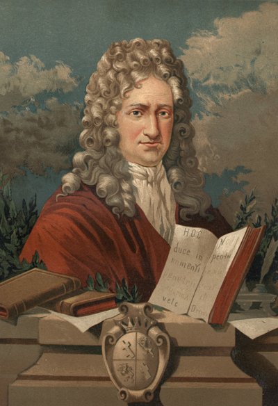 Portrait de Gottfried Wilhelm Leibniz (1646 - 1716) de « La Ciencia y sus Hombres » par Louis Figuier. Barcelone 1881 - Unknown artist