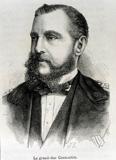 Portrait du Grand-Duc Constantin (1779 - 1831), Vice-roi de Pologne. Gravure de la fin du 19ème siècle dans "Histoire de France" par H. Martin - Unknown artist