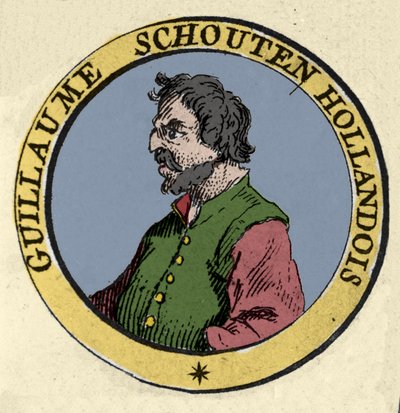 Portrait de Guillaume Schouten (1567-1625) navigateur néerlandais. Gravure du XIXe siècle - Unknown artist