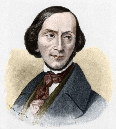 Portrait de Hans Christian Andersen (1805-1875), écrivain danois - Unknown artist