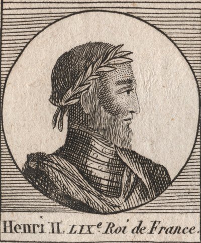 Portrait de Henri II (1519-1559), roi de France - gravure de « Instruction sur l