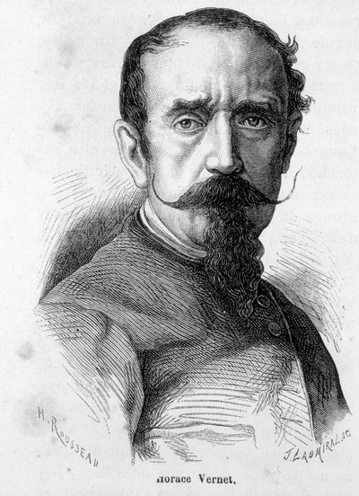 Portrait de Horace Vernet (1789-1863), peintre et caricaturiste français, fervent bonapartiste, devenu peintre officiel de Napoléon III - Unknown artist