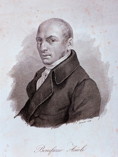 Portrait du compositeur italien Bonifazio Asioli Gravure. 19ème siècle. Milan, bibliothèque du conservatoire - Unknown artist