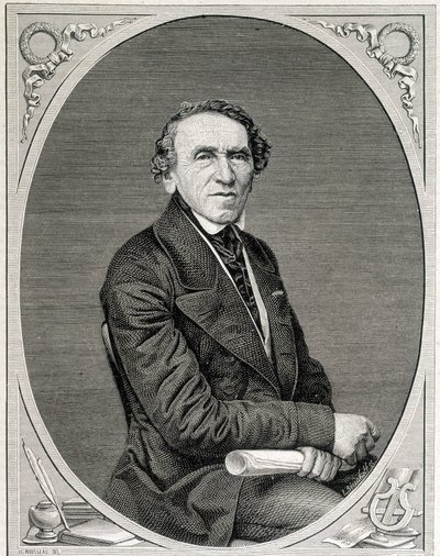 Portrait de Jakob Liebmann Beer, dit Giacomo Meyerbeer (1791 - 1864), compositeur allemand. Gravure 19e siècle - Unknown artist