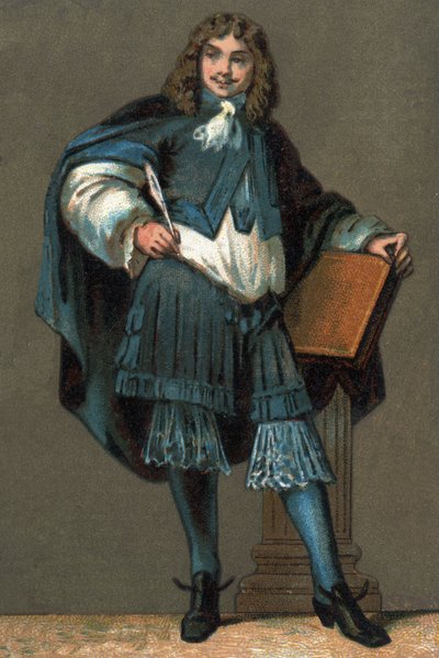 Portrait de Jean Baptiste Poquelin dit Molière (1622-1673) Chromolithographie vers 1890. - Unknown artist