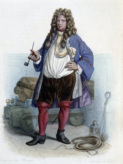 Portrait de Jean Bart, corsaire français (1650-1702) - dans "Le Plutarque français", par Mennechet - Unknown artist