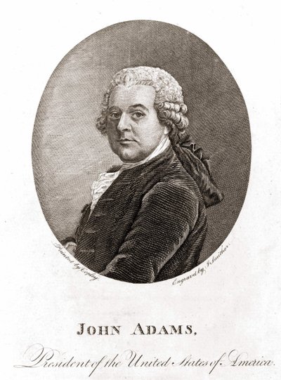 Portrait de John Adams (1735 - 1826), 2e président des États-Unis (1797 - 1801). Gravure sd. 19e siècle - Unknown artist