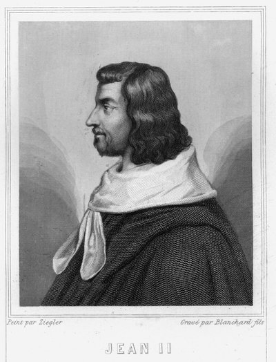 Portrait de Jean II le Bon (1319 - 1364), roi de France - dans « Histoire des Français » par Lavallée, gravure - Unknown artist