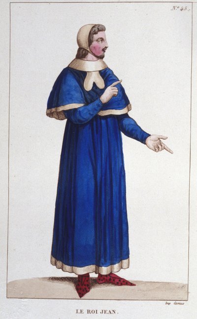 Portrait de Jean II le Bon (1319 - 1364), Roi de France gravure de 1830 - Unknown artist