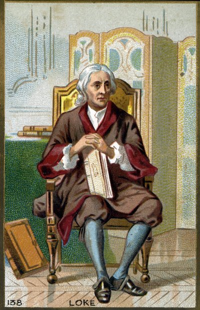 Portrait de John Locke (1632 - 1704) philosophe anglais. Chromolithographie du XIXe siècle. - Unknown artist