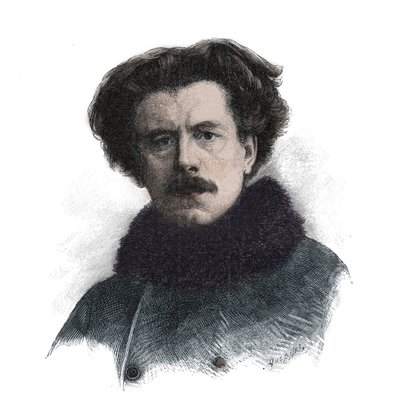 Portrait de Joseph Auguste Maurice Rollinat (1846-1903) poète anglais - gravure - Unknown artist