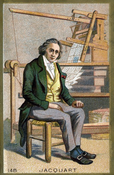 Portrait de Joseph Marie Jacquard (1752-1834), mécanicien français inventeur du métier à tisser. Chromolithographie de la fin du 19e siècle - Unknown artist