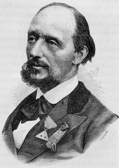 Portrait de Jules Bergeret (1839 - 1905). Gravure de la fin du XIXe siècle dans "Histoire de France" par H. Martin - Unknown artist