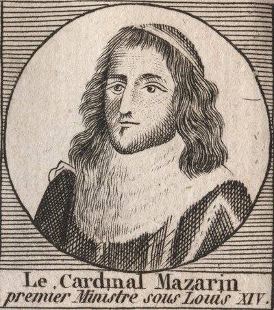 Portrait de Jules Mazarin (1602-1661), connu sous le nom de cardinal Mazarin, premier ministre sous Louis XIV - gravure de « Instruction sur l