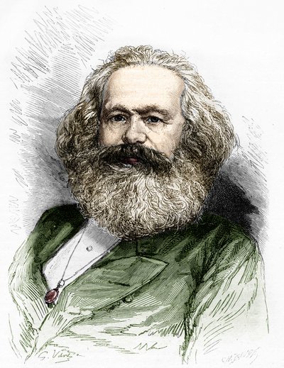 Portrait de Karl Marx (1818-1883), théoricien du socialisme et révolutionnaire allemand - Unknown artist