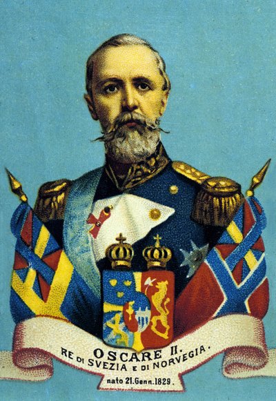 Portrait du roi Oscar II. Roi de Suède et de Norvège. 1829-1907 - Unknown artist