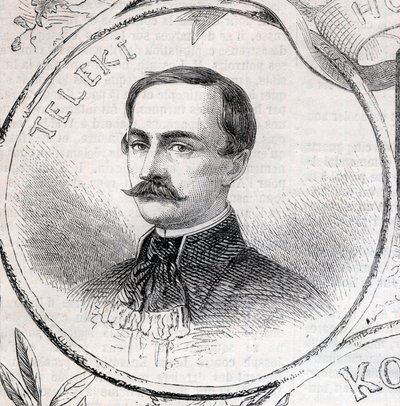 Portrait de László Teleki (1811-1861), écrivain et homme politique hongrois - Gravure dans « Le Monde Illustré » - Unknown artist