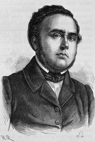 Portrait de Ledru-Rollin (1807 - 1874). Gravure de la fin du 19ème siècle dans « Histoire de France » par H. Martin. - Unknown artist