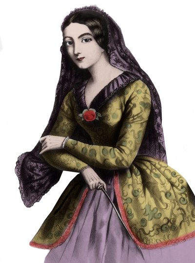 Portrait de Lola Montez (1821-1861) (Marie Dolores Eliza Rosanna Gilbert), danseuse exotique et courtisane, connue comme la maîtresse du roi Louis Ier de Bavière - Unknown artist