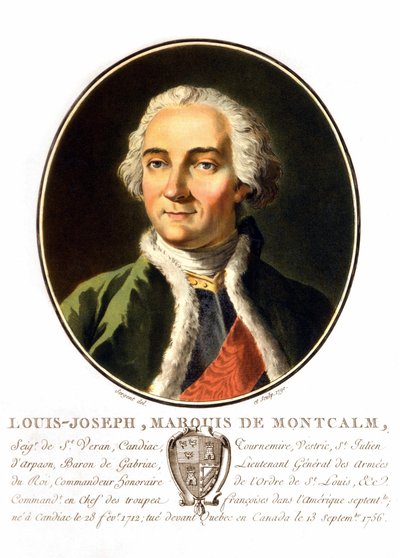 Portrait de Louis-Joseph, Marquis de Montcalm de Saint-Véran (1712-1759). Général français, il est mort en essayant de défendre Québec contre les Anglais. Gravure du XIXe siècle. - Unknown artist