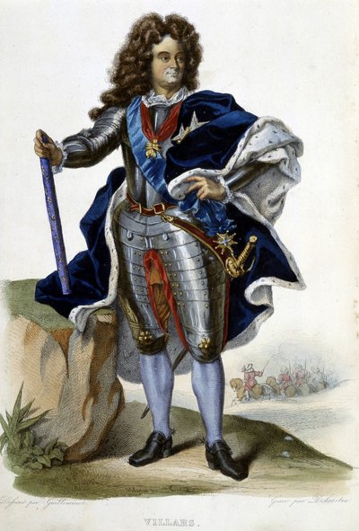 Portrait de Louis Claude Hector duc de Villars, maréchal de France (1653-1734) - dans "Le Plutarque français", éd. Langlois, Paris - Unknown artist