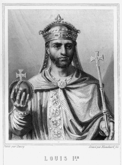 Portrait de Louis I le Pieux ou le Débonnaire (778 - 840), empereur de l