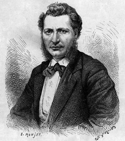 Portrait de Louis Riel (1844-1885), homme politique canadien et défenseur du peuple Métis. Gravure dans « Le journal de la jeunesse » - Unknown artist