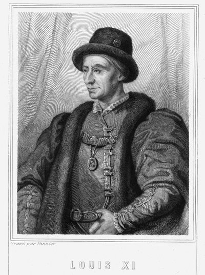 Portrait de Louis XI (1423 - 1483), Roi de France - dans “Histoire des Français” par Lavallée, gravure - Unknown artist