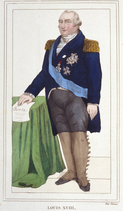 Portrait de Louis XVIII (1755 - 1824), Roi de France gravure de 1830. - Unknown artist