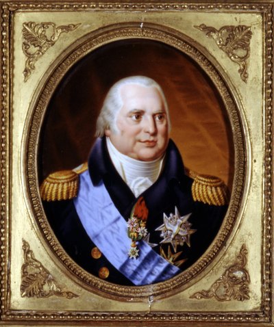 Portrait de Louis XVIII (1755 - 1824). Peinture. Collection privée - Unknown artist