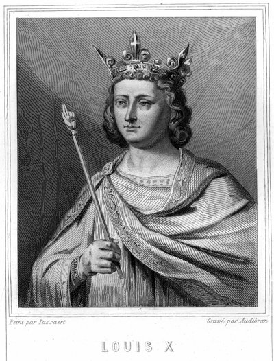 Portrait de Louis X le Hutin (1289 - 1316), Roi de France - dans « Histoire des Français » par Lavallée, gravure, sd. - Unknown artist