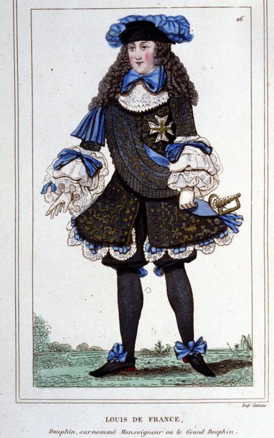 Portrait de Louis de France, duc de Bourgogne (1682 - 1712) connu sous le nom de « Le Grand Dauphin ». Gravure de 1830 - Unknown artist