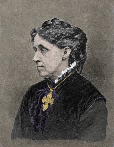 Portrait de Louisa May Alcott (1832-1888), romancière américaine. Gravure en couleur du XIXe siècle. - Unknown artist