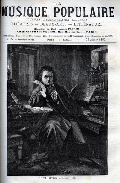 Portrait de Ludwig van Beethoven (1770-1827), compositeur et pianiste allemand - gravure dans « La musique populaire » journal hebdomadaire illustré - 1882 - Unknown artist