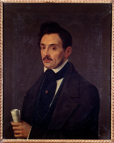 Portrait de Luigi Ghirelli contrebassiste Peinture anonyme. 19ème siècle. Bologne, civico museo bibliografico musicale - Unknown artist