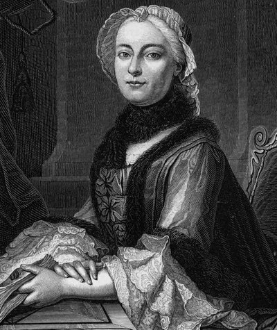 Portrait de Madame Geoffrin, née Marie Thérèse Rodet (1699-1777) - Gravure de 1862 dans « Les Reines du Monde » - Unknown artist