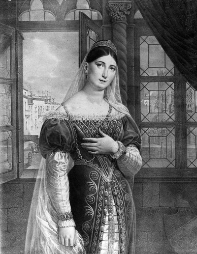 Portrait de Maria Garcia dite la Malibran (1808-1836) chanteuse dans le rôle de Desdémone pour « Othello » (Otello) de Gioachino Rossini. Teatro alla Scala 1833. - Unknown artist