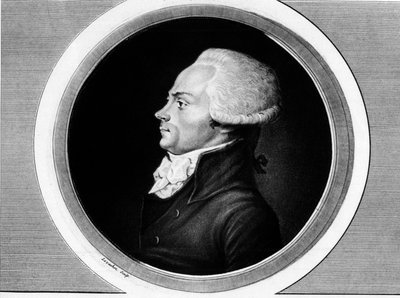 Portrait de Maximilien de Robespierre (1758-1794), membre des États généraux et député de Paris à la Convention nationale. Dans « Collection complète des tableaux historiques de la Révolution française, en trois volumes. » 1804 - Unknown artist