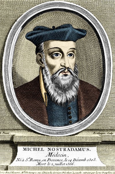 Portrait de Michel Nostradamus, médecin et astrologue, né à Saint-Rémy-de-Provence le 14/12/1503 et mort le 02/07/1566 - Unknown artist