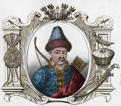 Portrait du monarque mongol Timur (Tamerlan) (1336-1405) - Tamerlan (1336-1405) (ou Timur Lang, « Timur le boiteux ») Gravure de 1861 - Unknown artist