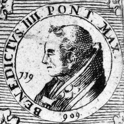 Portrait du Pape Benoît IV. Gravure du 19ème siècle. - Unknown artist