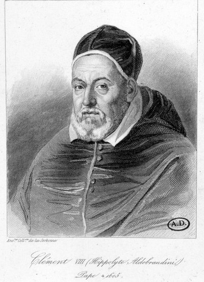 Portrait du Pape Clément VIII - gravure - Unknown artist