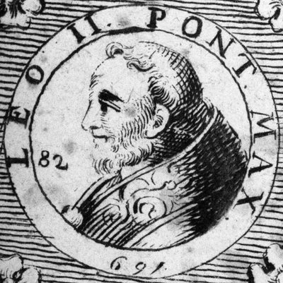 Portrait du pape Léon II (682-683). - Unknown artist