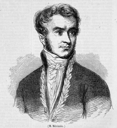 Portrait de Prosper Mérimée. Gravure du XIXe siècle. - Unknown artist