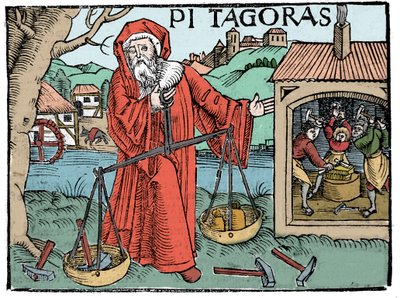 Portrait de Pythagore - Page de "Compendiara musica" de Koswick 1516 - Unknown artist