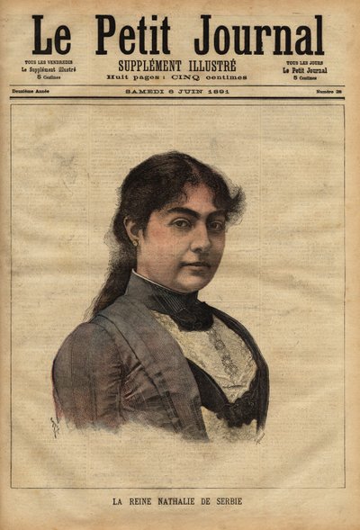 Portrait de la reine Nathalie de Serbie - Unknown artist