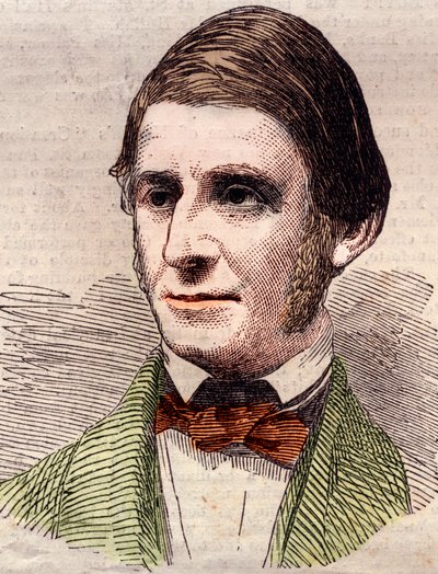 Portrait de Ralph Waldo Emerson (1803-1882), essayiste, philosophe, poète américain. Gravure dans The Illustrated London News du 20 mars 1858. - Unknown artist